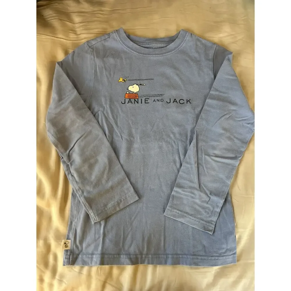 Janie And Jack Blue Snoopy Shirt size 7